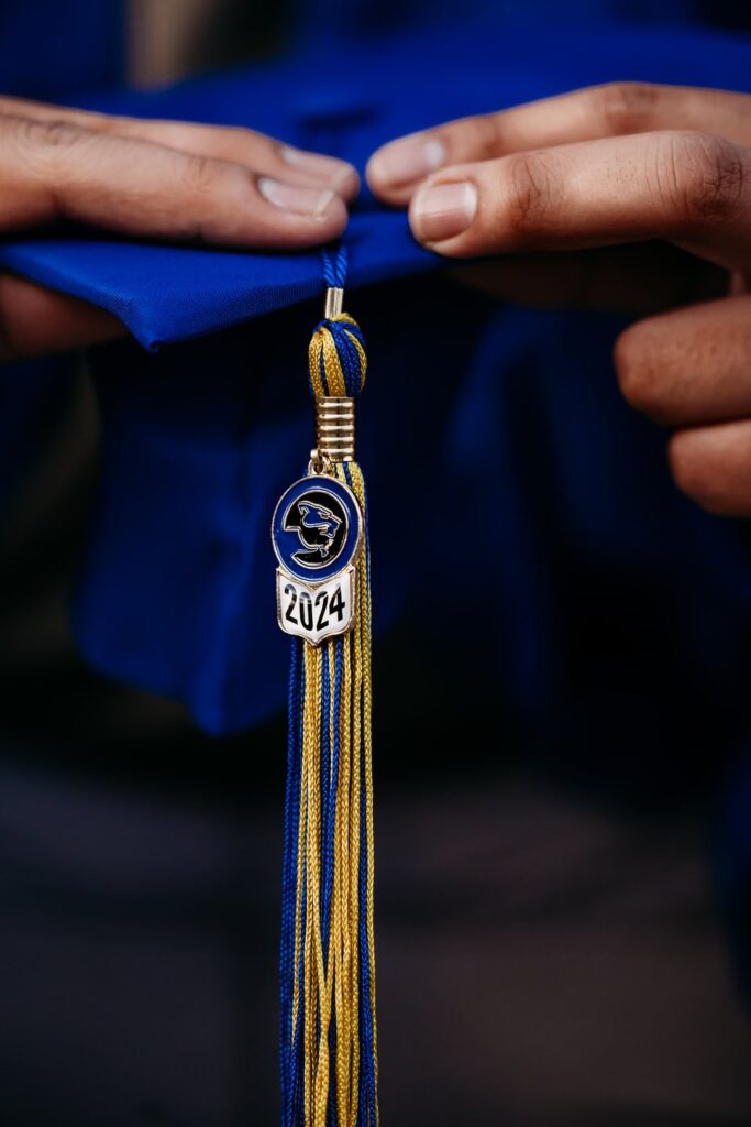 Close up of graduation cap displaying 2024