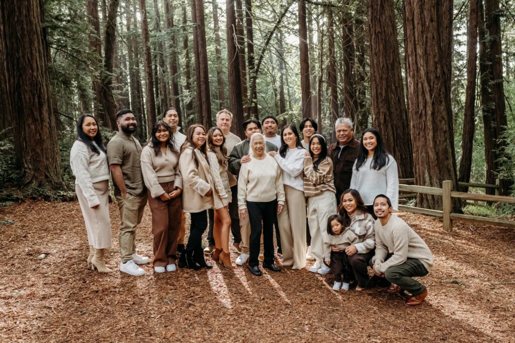 photo of all grandchildren surrounding grandma